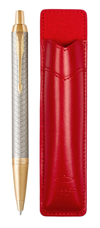 Набор Parker IM Premium Warm Silver GT (ручка + чехол)