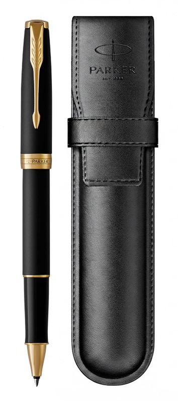 Набор Parker Sonnet Black GT (ручка роллер + чехол)