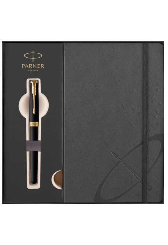 Набор Parker Sonnet Black GT (ручка роллер + блокнот)
