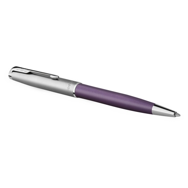 Ручка шариковая Parker Sonnet Sand Blasted Metal&Violet Lacquer