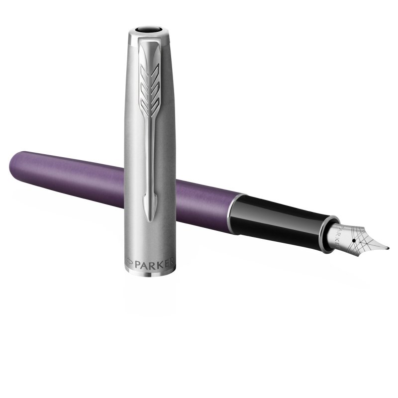 Ручка перьевая Parker Sonnet Sand Blasted Metal&Violet Lacquer